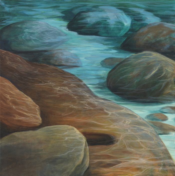 Movement of Water: Tahoe Flow - Truckee and Lake Tahoe fine artist landscape painter nature painting light boulders
